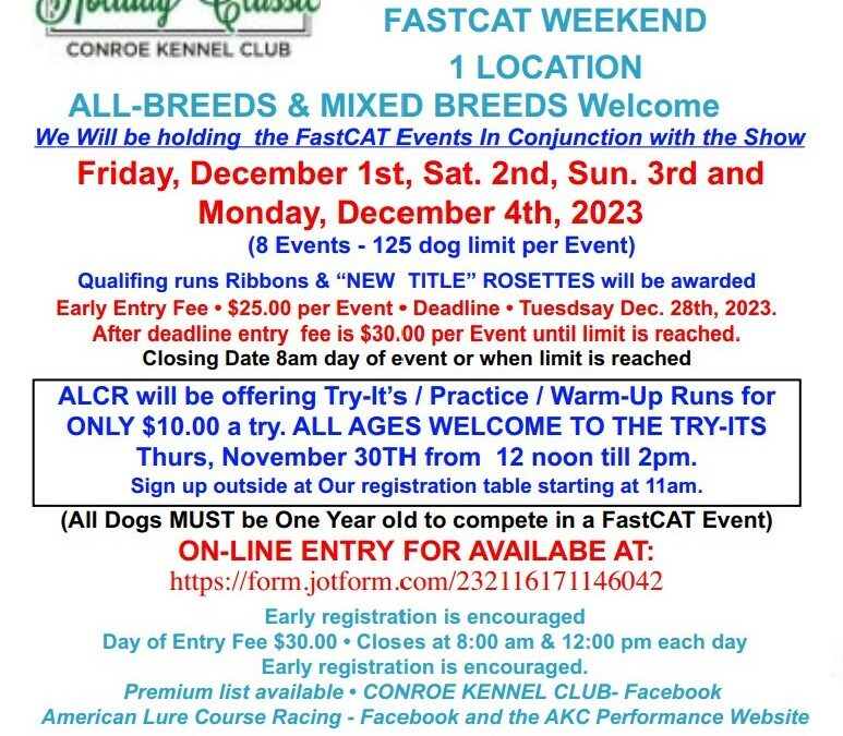 Conroe Holiday Classic – Dec. 1 – 4, 2023 – Montgomery County Fairgrounds